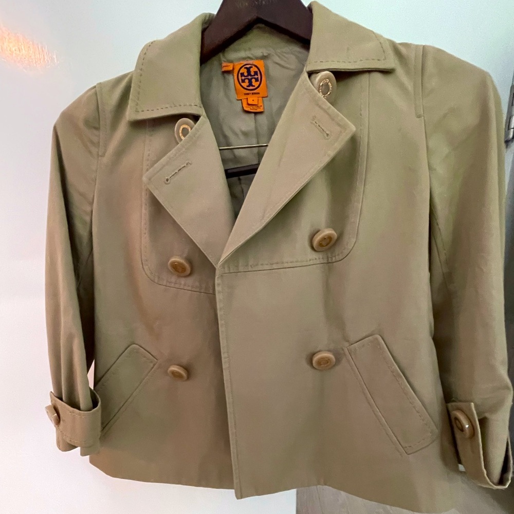SOLD Tory Burch cropped trench jacket pea coat